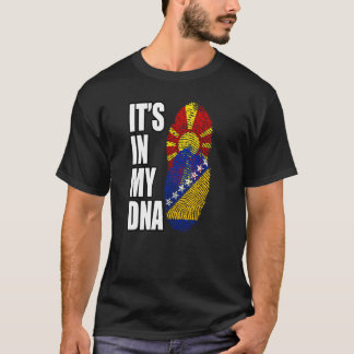 Bosnian And Macedonian Mix DNA Heritage Flag T-Shirt