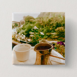 Bosnian Coffee break in Mostar 15 Cm Square Badge