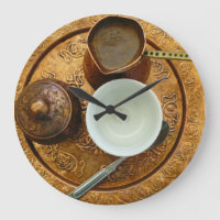 Bosnian coffee set wall clock