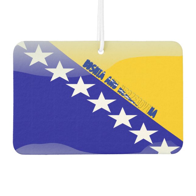 Bosnian flag car air freshener (Front)