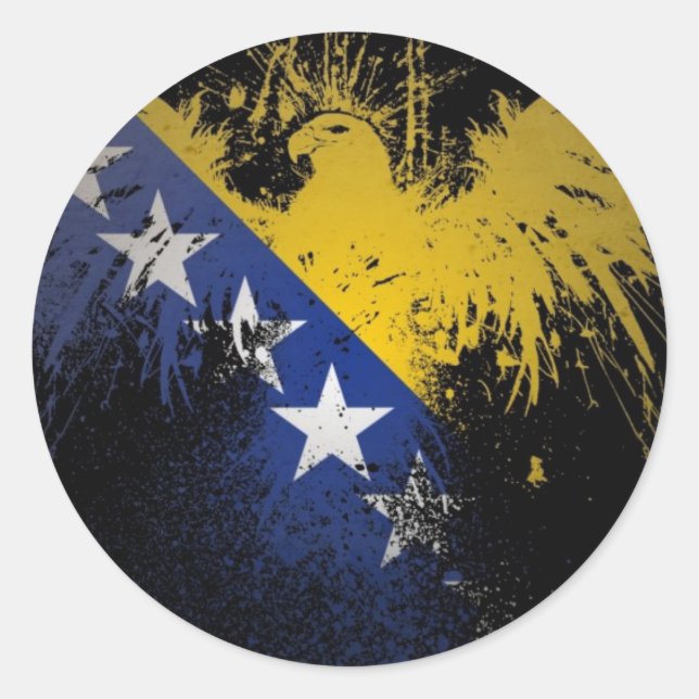 Bosnian Flag Classic Round Sticker (Front)