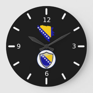 Bosnian flag large clock