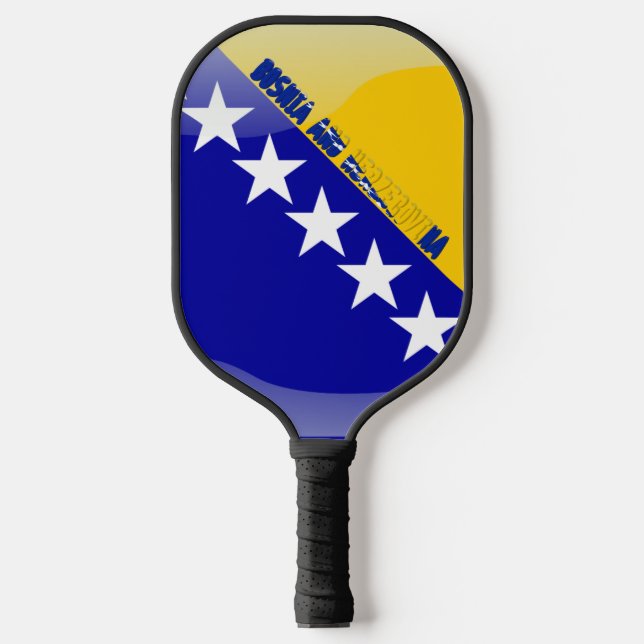 Bosnian flag pickleball paddle (Front)
