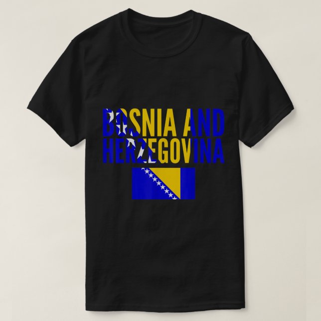 Bosnian Gift - Bosnia and Herzegovina Country Flag T-Shirt (Design Front)