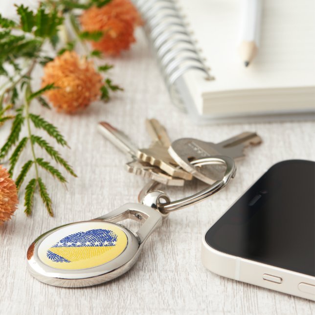 Bosnian touch fingerprint flag key ring (Side)