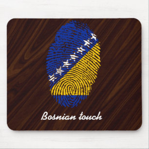 Bosnian touch fingerprint flag mouse pad