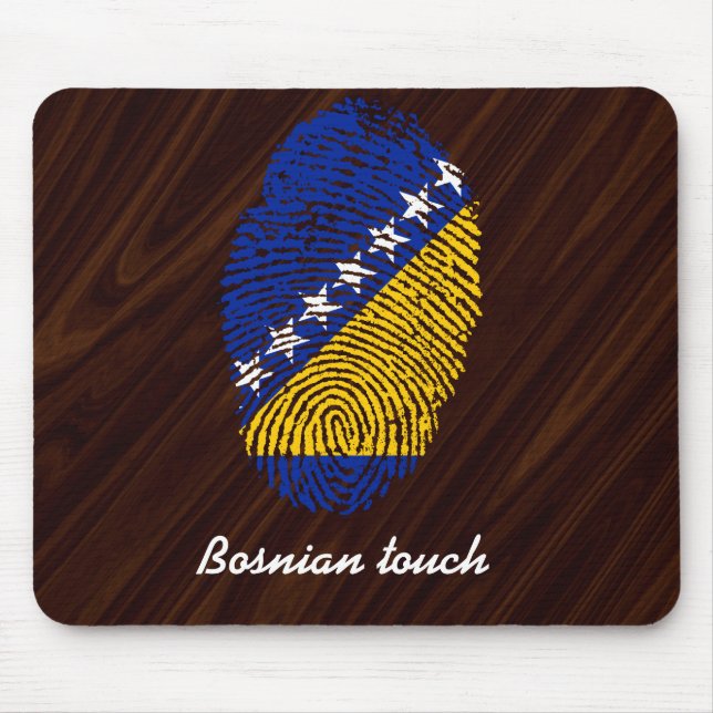 Bosnian touch fingerprint flag mouse pad (Front)