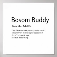 Bosom Buddy Dictionary Definition Funny Quote Art 