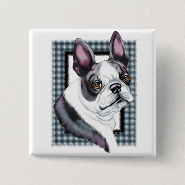 Boson Terrier Boston Style 15 Cm Square Badge (Front)