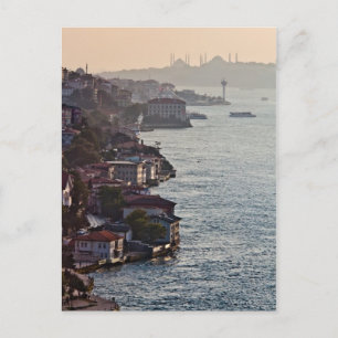 Bosporus in sunset postcard