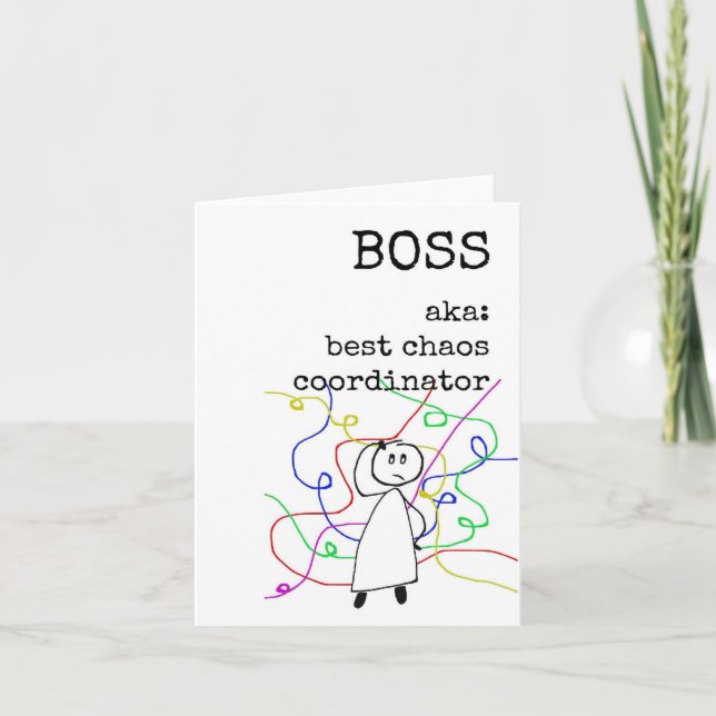 Boss Appreciation, Best Chaos Coordinator Car Card (Front)