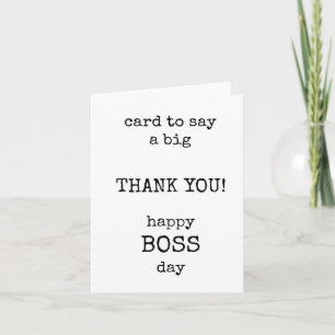 Boss Appreciation Card, Minimalist, Thank You Card