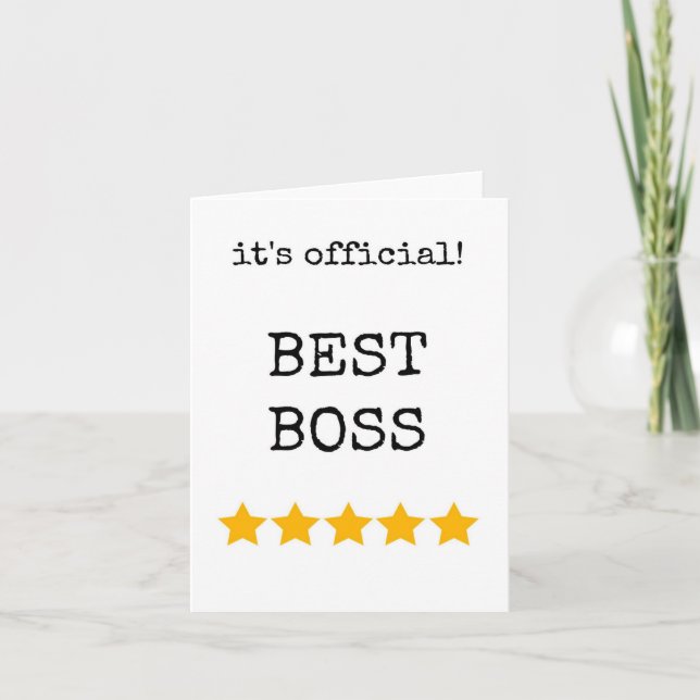 Boss Appreciation, Five Star Rating, Card (Front)
