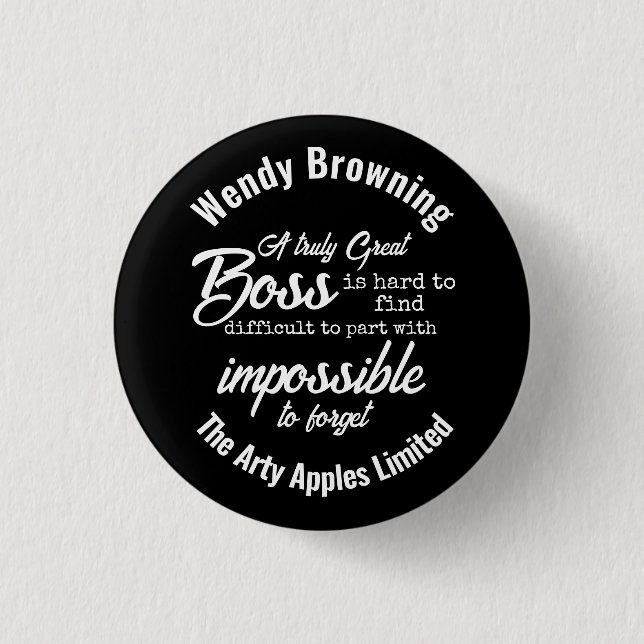 Boss appreciation week  3 cm round badge (Front)