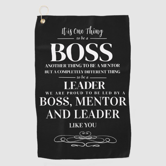Boss appreciation week card golf towel (Front)