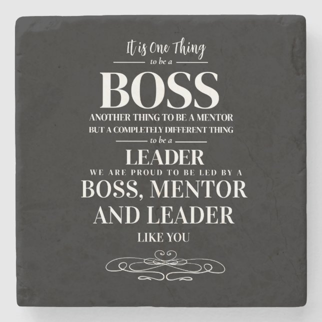 Boss appreciation week Mentor, leader  Stone Coast Stone Coaster (Front)