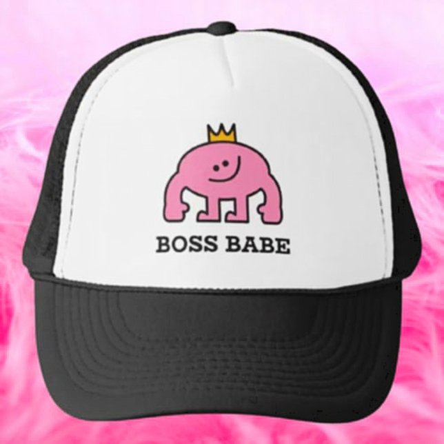 Boss Babe Crown Pink Figure Trucker Hat (Creator Uploaded)