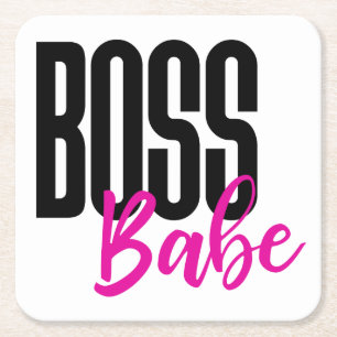 Boss Babe Entrepreneur Success Goals Dreams Mum Square Paper Coaster