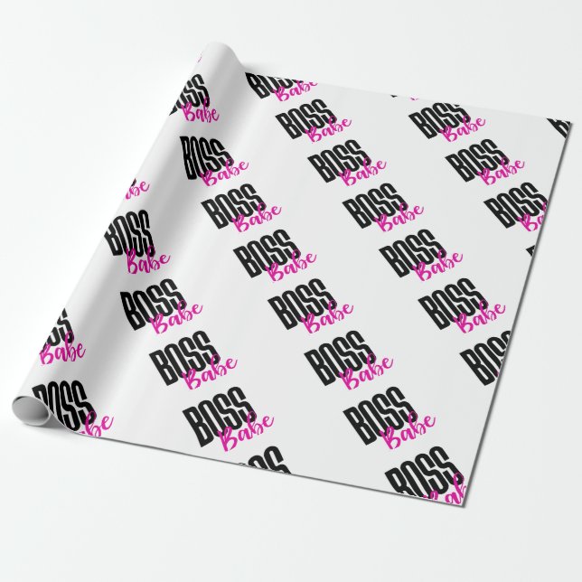 Boss Babe, Girl Boss Wrapping Paper (Unrolled)