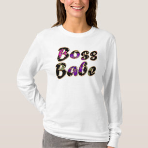 Boss Babe in Black Floral T-Shirt