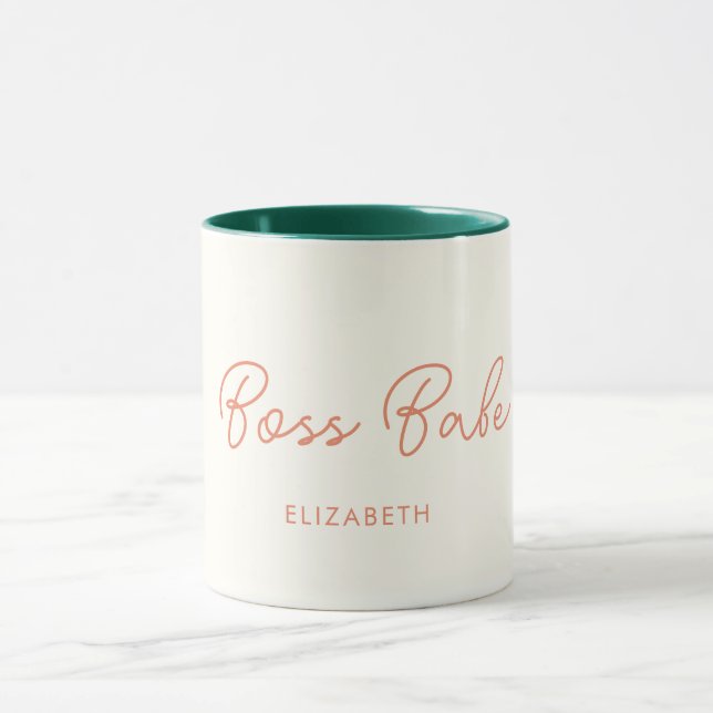 Boss Babe Retro Customised name Coffee Mug (Center)