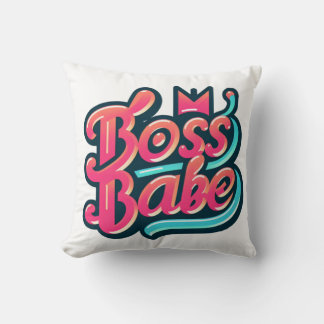 Boss Babe Vibes: Empowerment Throw Pillow