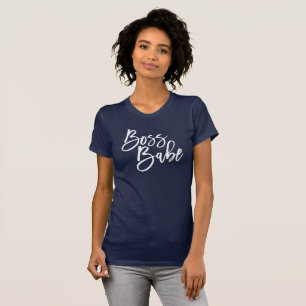 BOSS BABE white minimal script trendy work quote T-Shirt