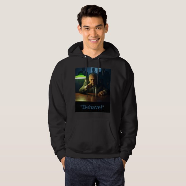 Boss behave men black hooded sweatshirt (Front Full)