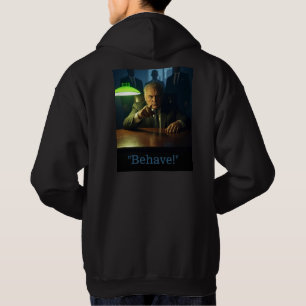 Boss behave men black hooded sweatshirt back