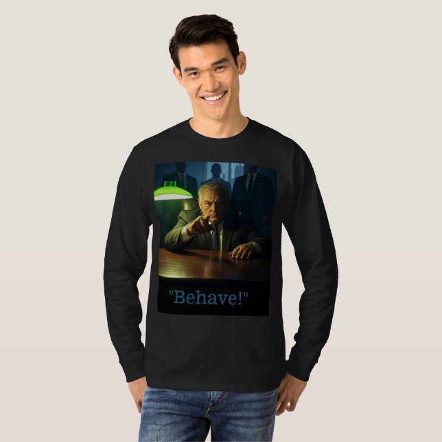 Boss behave men black long sleeve T-shirt (Front Full)