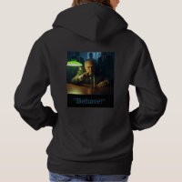 Boss behave women black hooded sweatshirt back