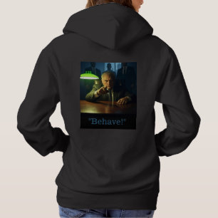 Boss behave women black hooded sweatshirt back