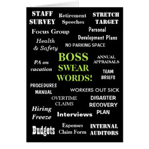 Boss Birthday Card Annoying Funny Boss Words