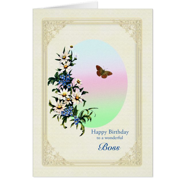 Boss Birthday with Flowers (Front)