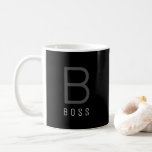 Boss Black White Modern Coffee Mug<br><div class="desc">Show them who's the boss at home or in the office with this modern ceramic mug!</div>