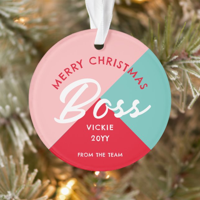 Boss Christmas Colourful Business Personalised Ornament (Tree)