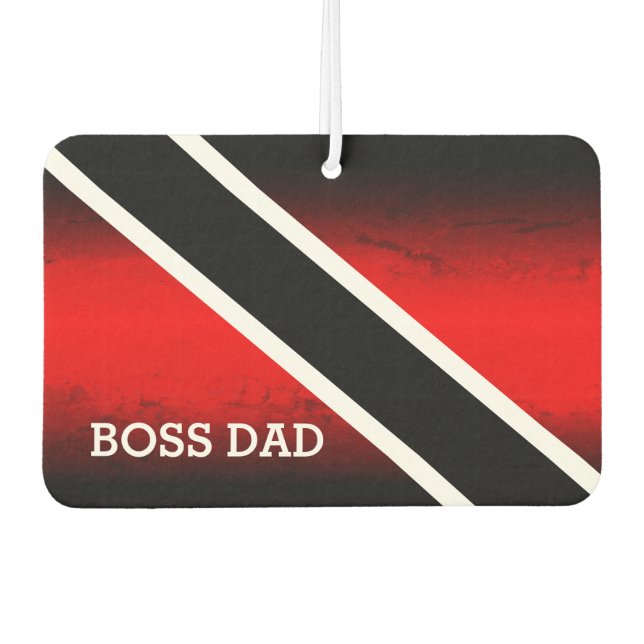BOSS DAD on Red White and Black Gradient Car Air Freshener (Front)