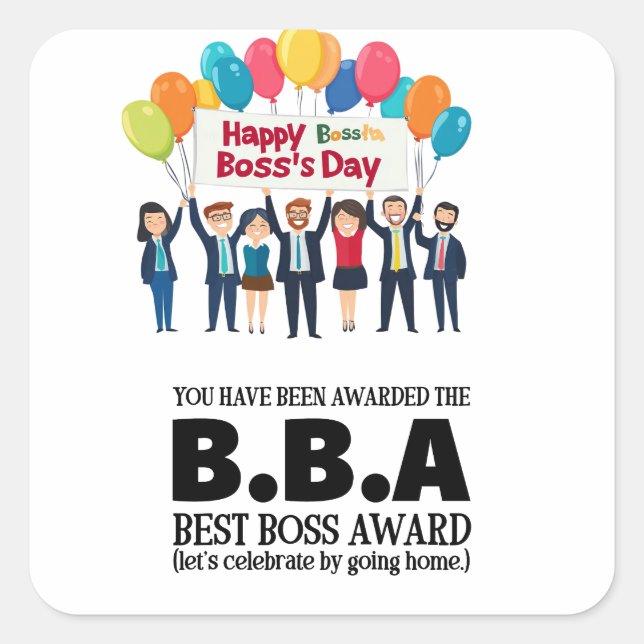 Boss Day Employee Appreciation Big Bad Boss  Square Sticker (Front)