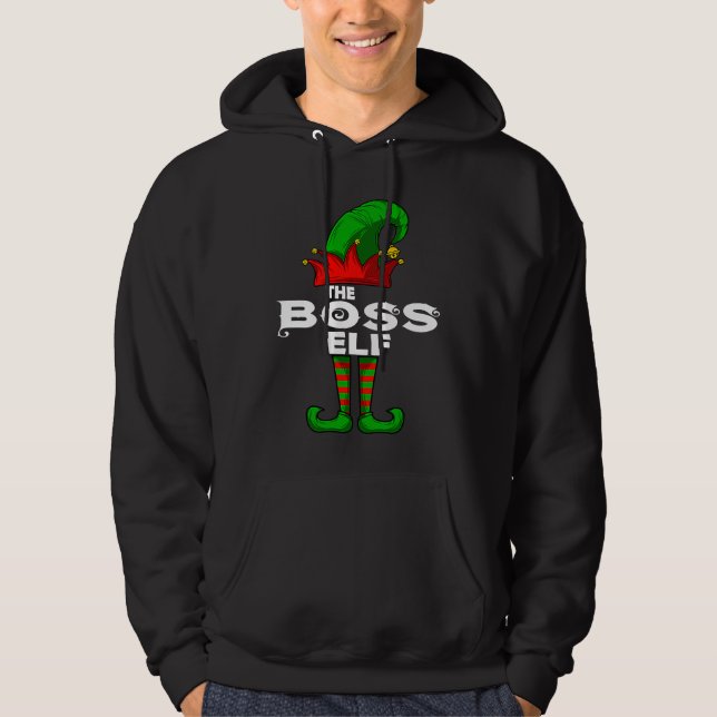 BOSS Elf Family Christmas Group Matching PJ Hoodie (Front)