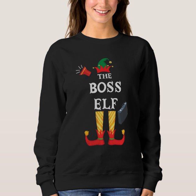 Boss Elf Family Christmas Party  Pajama Coworker S Sweatshirt (Front)