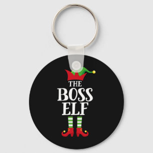 Boss Elf Family Matching Christmas Group Elf Pajam Key Ring