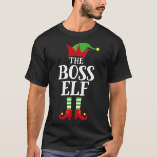 Boss Elf Family Matching Christmas Group Elf Pajam T-Shirt