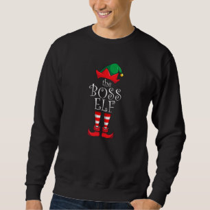 Boss Elf Matching Family Christmas Party Pajama Bo Sweatshirt