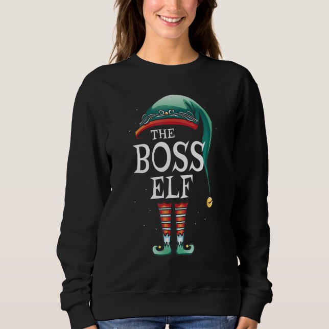 Boss Elf Matching Family Group Christmas Party Paj Sweatshirt (Front)