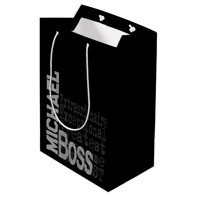 Boss Extraordinaire CUSTOM Medium Gift Bag (Back Angled)