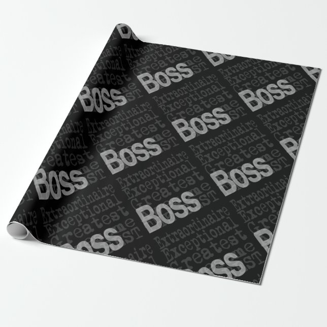 Boss Extraordinaire Wrapping Paper (Unrolled)