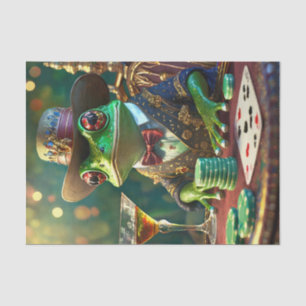 Boss Frog, Frog playing Cards Tissue Paper