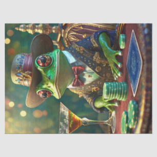 Boss Frog, Frog playing Cards Tissue Paper