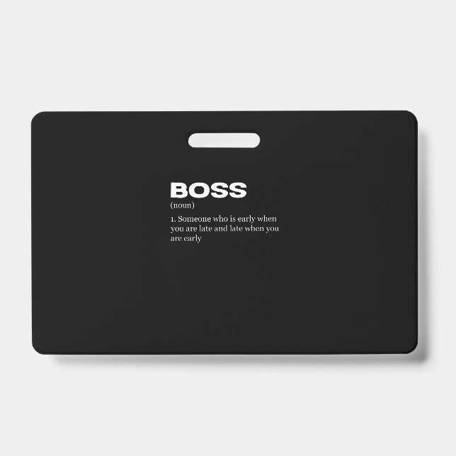 Boss Funny Definition Happy Boss's Day ID Badge (Front)