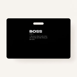 Boss Funny Definition Happy Boss's Day ID Badge